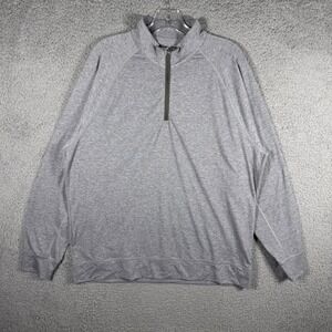 G/FORE Mens XL Heather Grey Circle G Logo Quarter Zip Golf Pullover Sweater